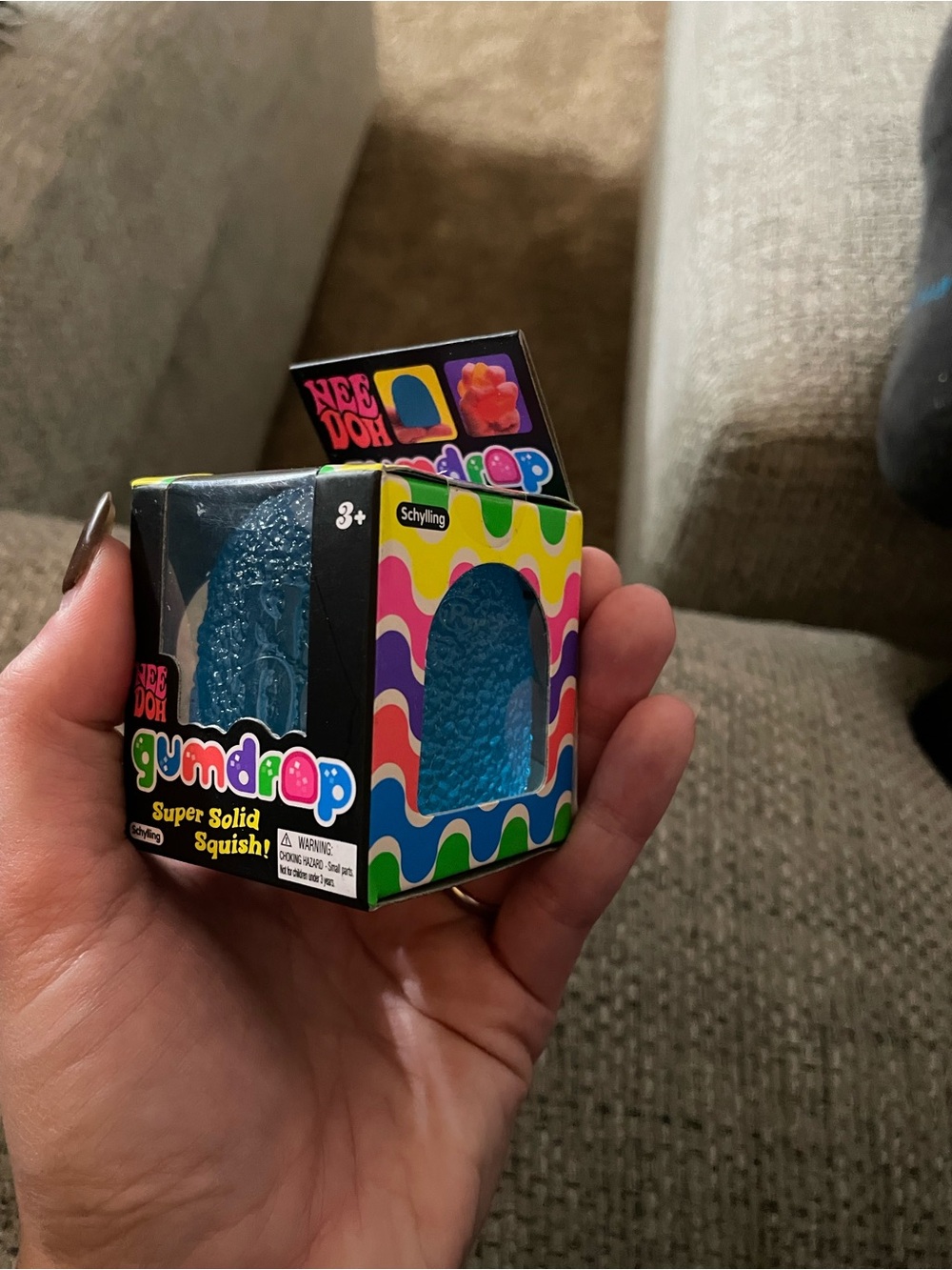 Blue NeeDoh Gumdrop Super Solid Squish Schylling NEW Authentic Sensory
